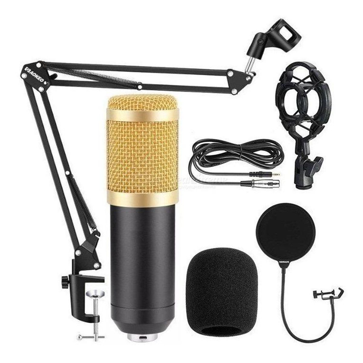 GENERICO - Kit Micrófono Condensador Profesional con Soporte y Accesorios