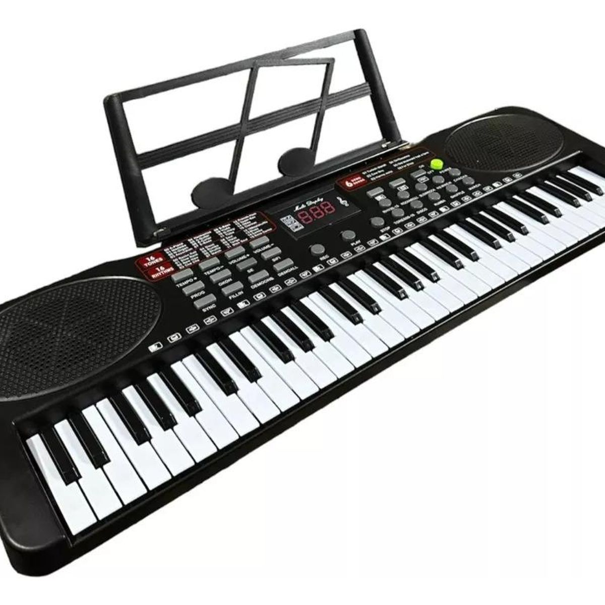 GENERICO - Teclado Digital de 61 Teclas con Micrófono y 16 Tonos