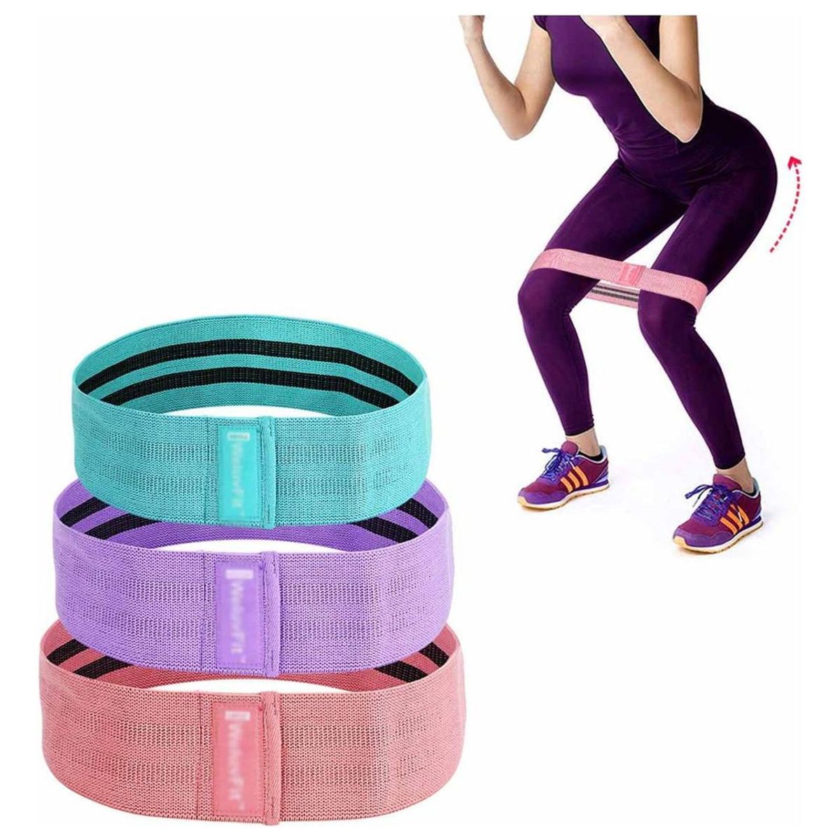 GENERICO - Set de 3 Bandas Elásticas de Resistencia para Ejercicio