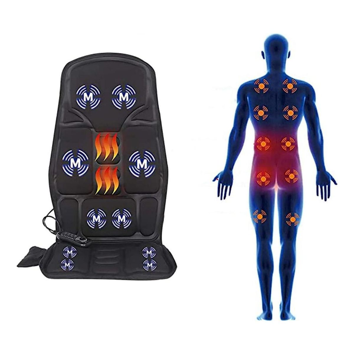 GENERICO - Cojín Masajeador Portátil para Espalda y Muslos