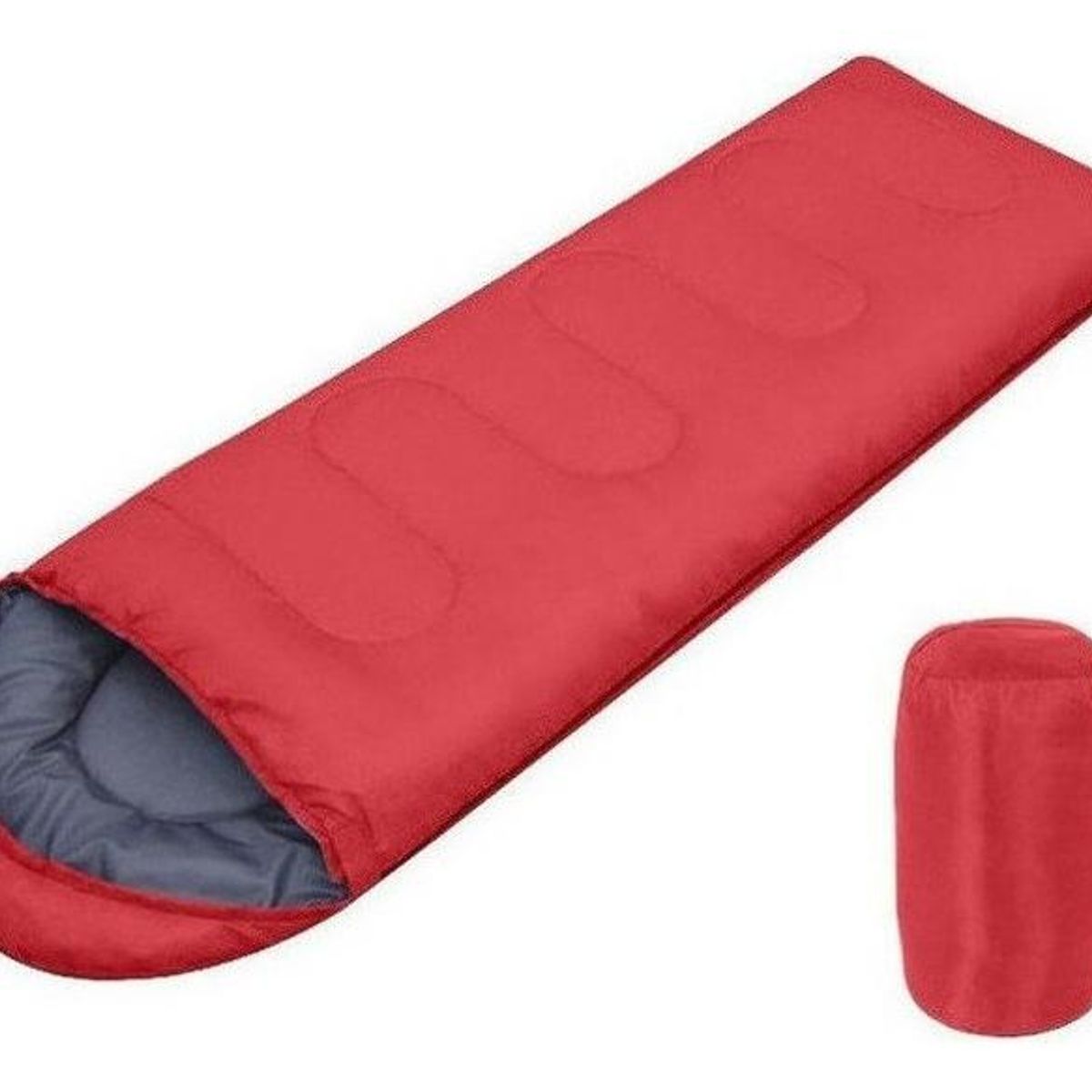 GENERICO - Saco de Dormir Ligero para Camping y Viajes Color Rojo