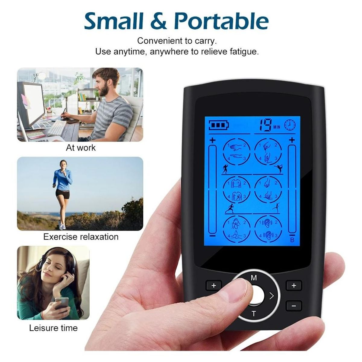 GENERICO - Masajeador Portátil TENS EMS con 36 Modos y Pantalla LCD