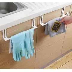 GENERICO - Soporte Colgador Metálico para Toallas y Paños de Cocina Blanco