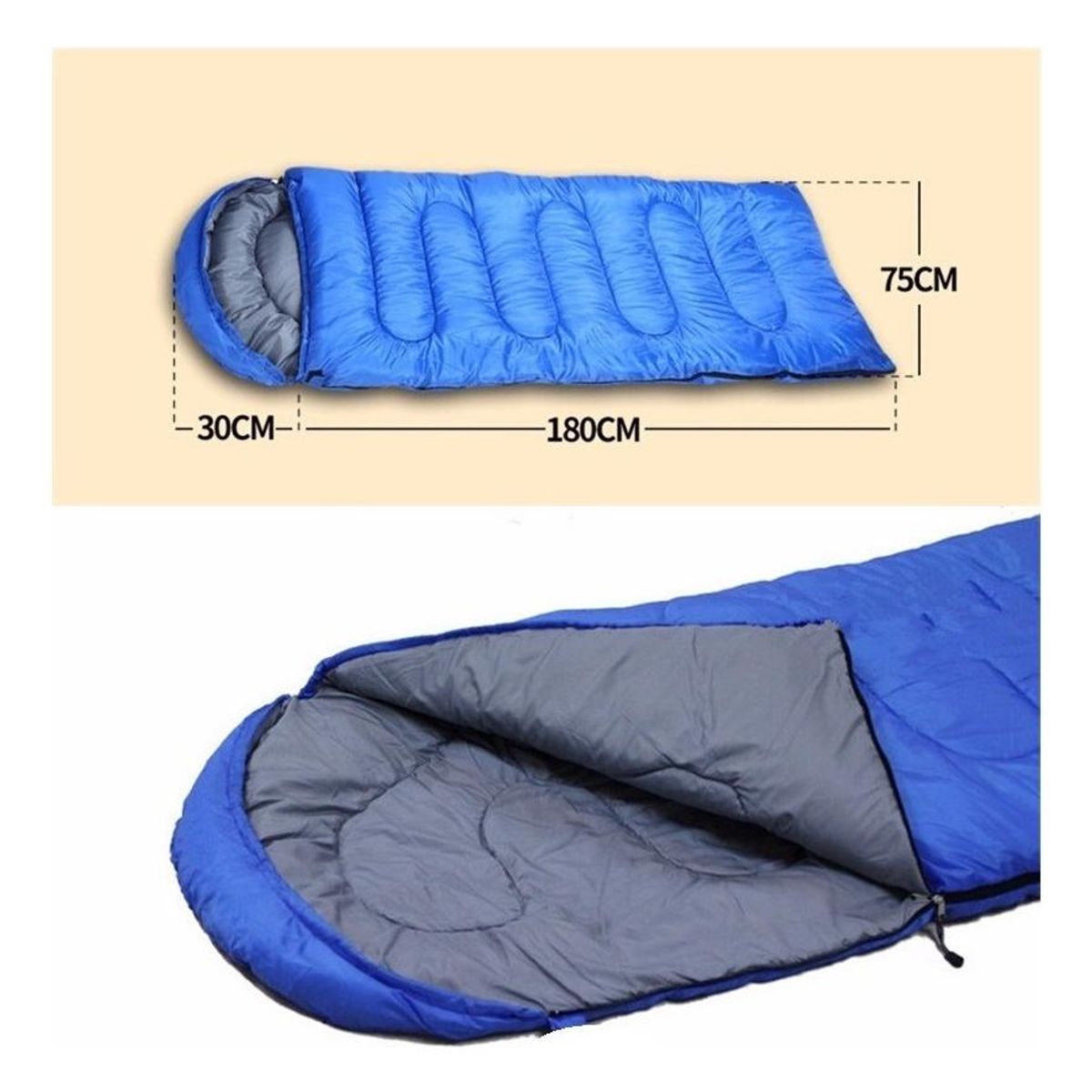 GENERICO - Saco de Dormir Ligero para Camping y Aventuras Color Azul