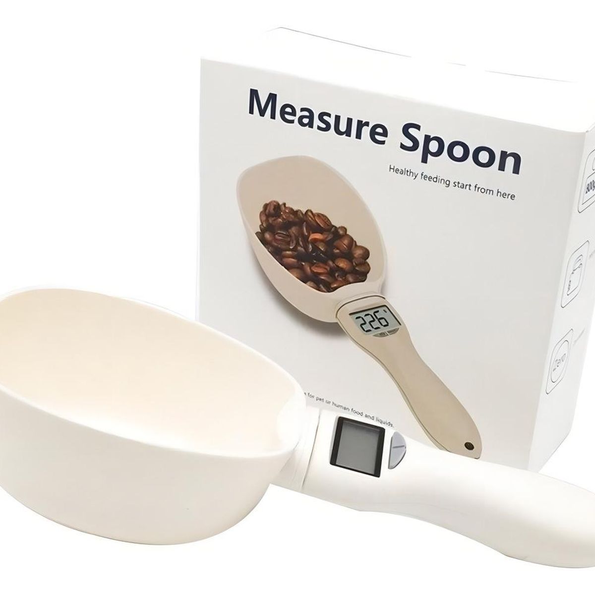 GENERICO - Cuchara Medidora Grande Digital Beige Multiusos