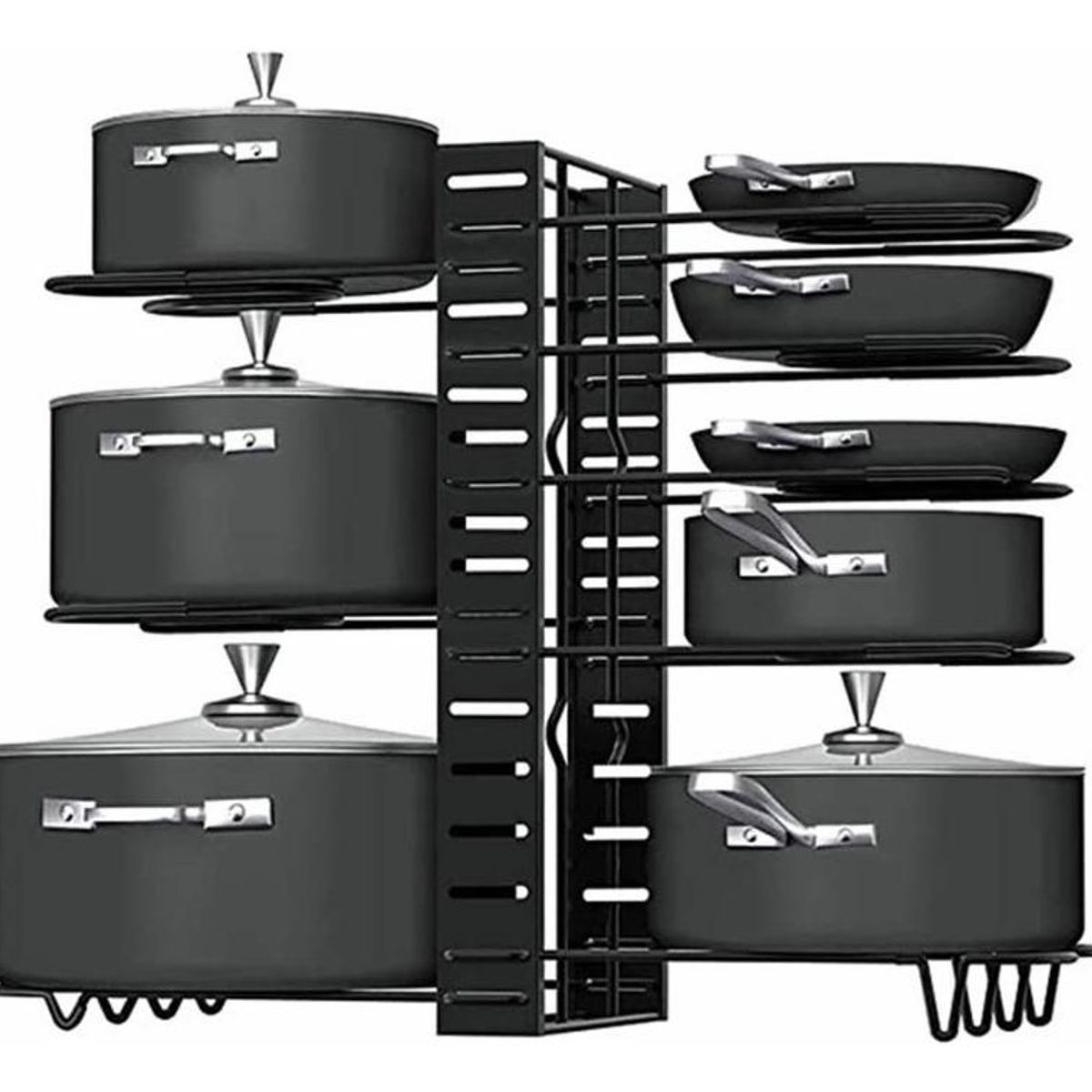 GENERICO - Estante Organizador Ajustable para Ollas y Sartenes Negro
