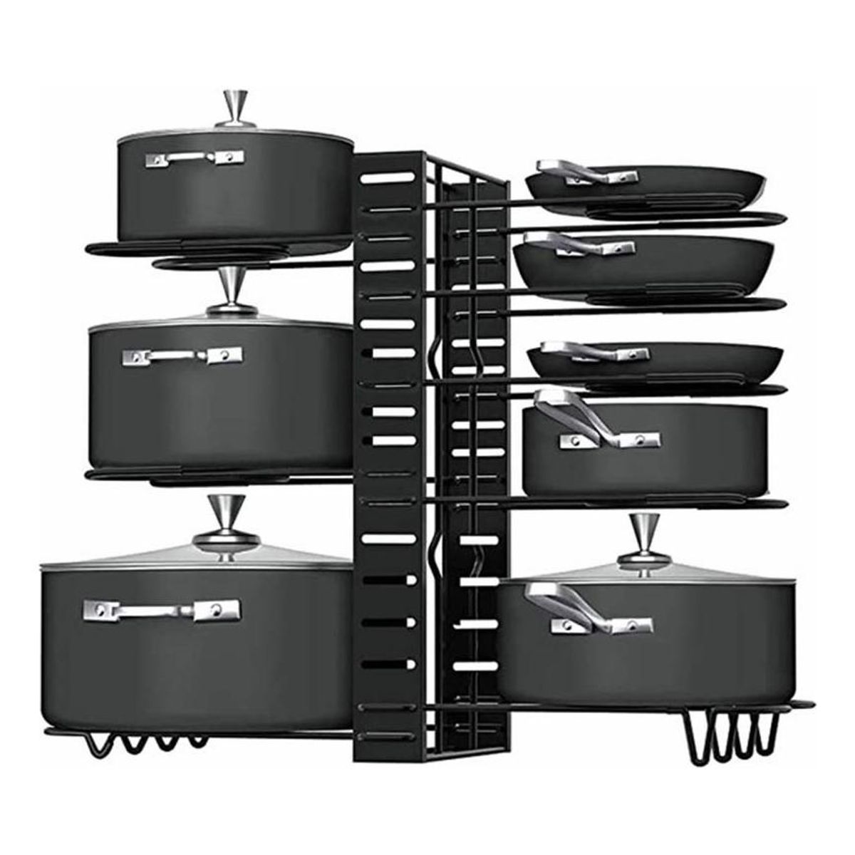 GENERICO - Estante Organizador Ajustable para Ollas y Sartenes Negro