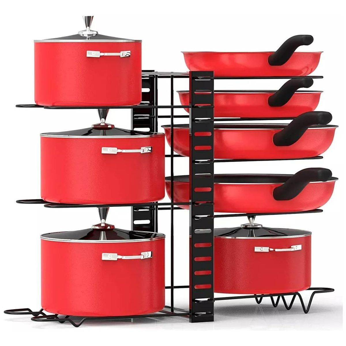 GENERICO - Estante Organizador Ajustable para Ollas y Sartenes Negro