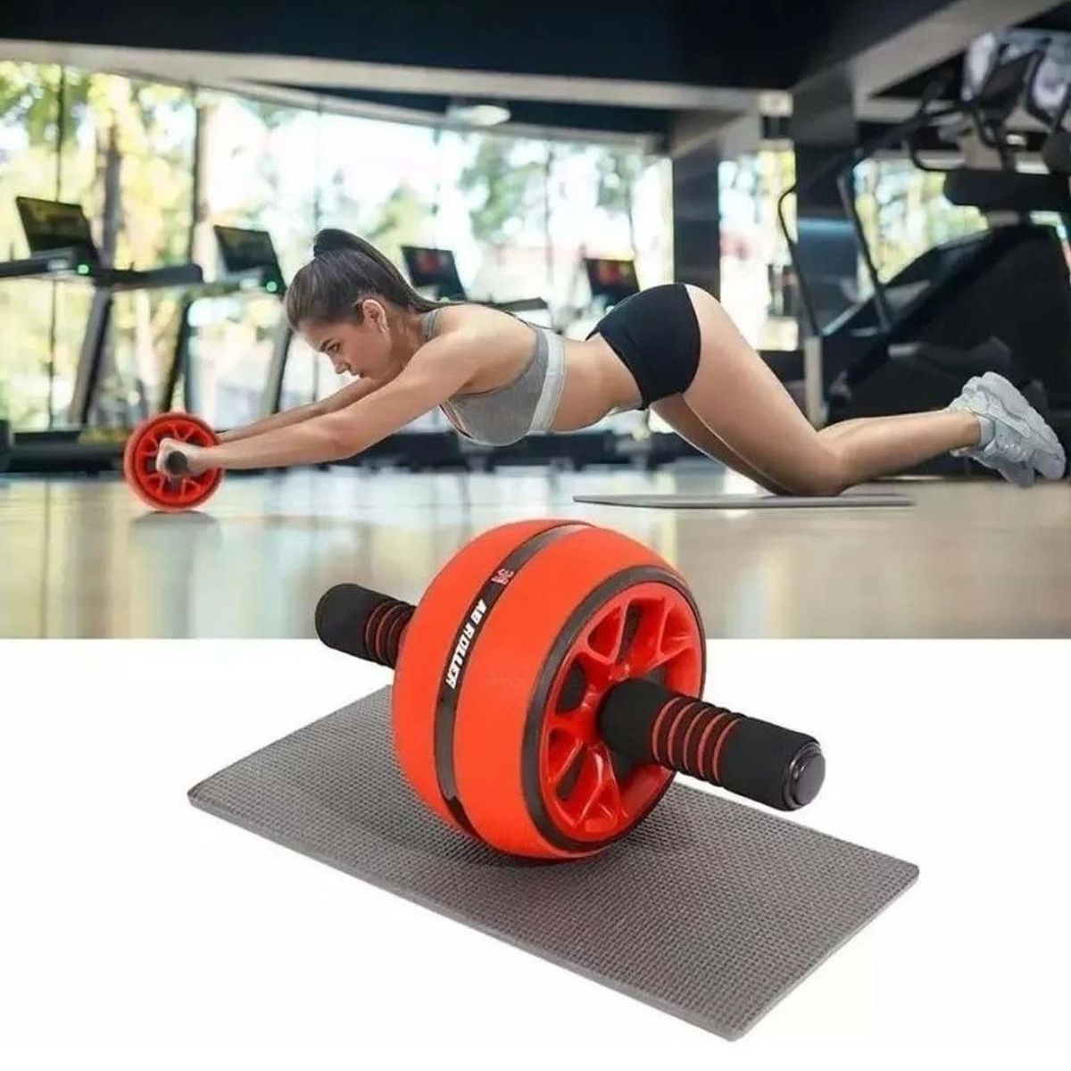 GENERICO - Rodillo de Ejercicio Abdominal con Colchoneta Incluida