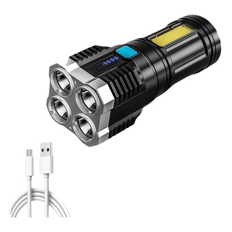 GENERICO - Linterna LED Táctica Recargable Resistente al Agua 500m