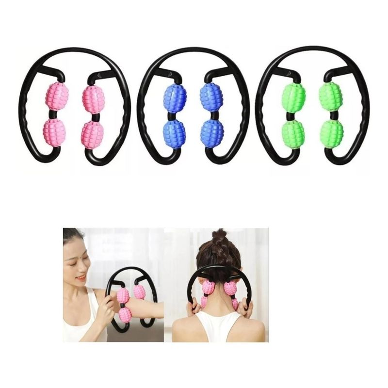 GENERICO - Rodillo de Masaje Muscular con 4 Ruedas para Yoga