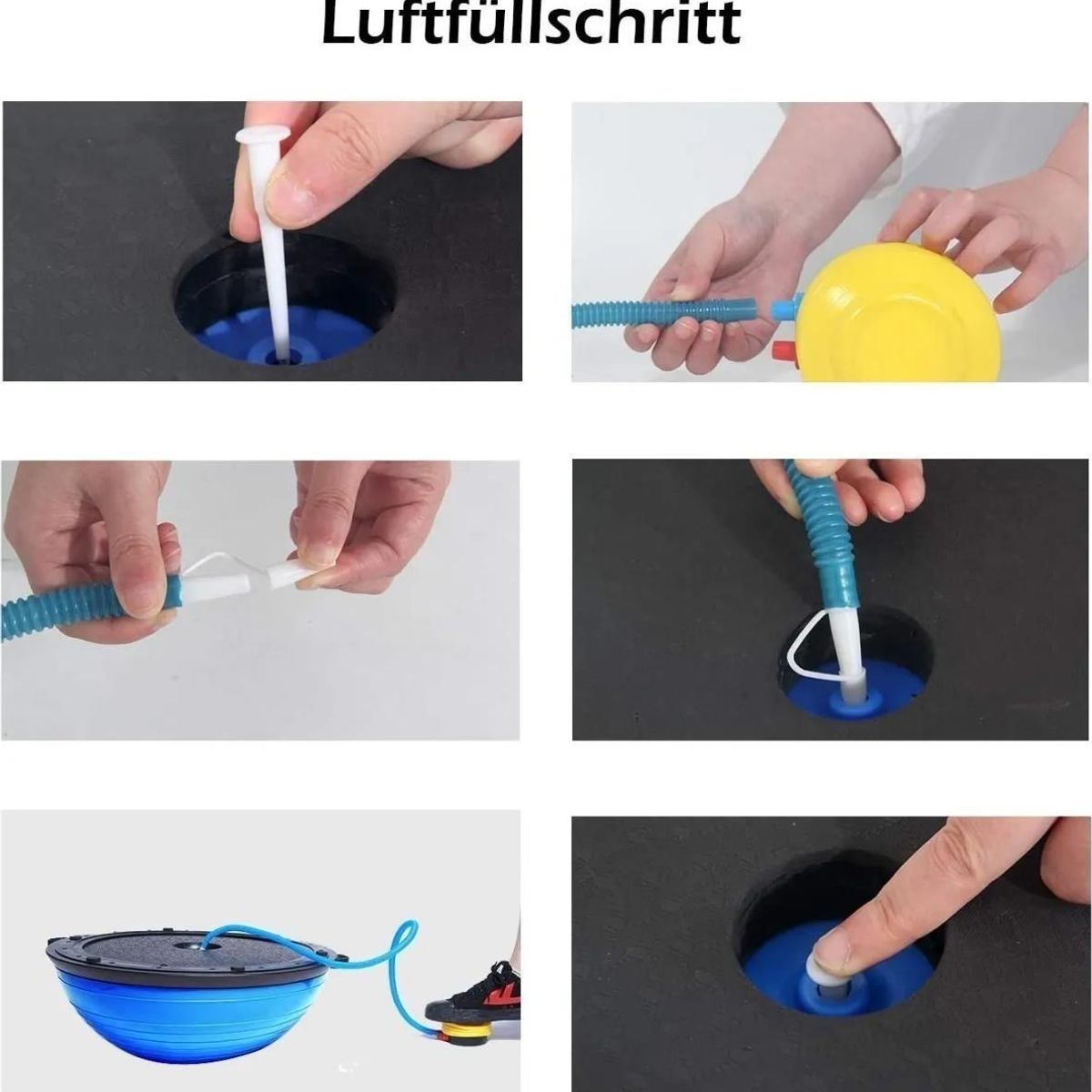 GENERICO - Bosu Gym Balance Trainer con Bandas de Resistencia 64cm