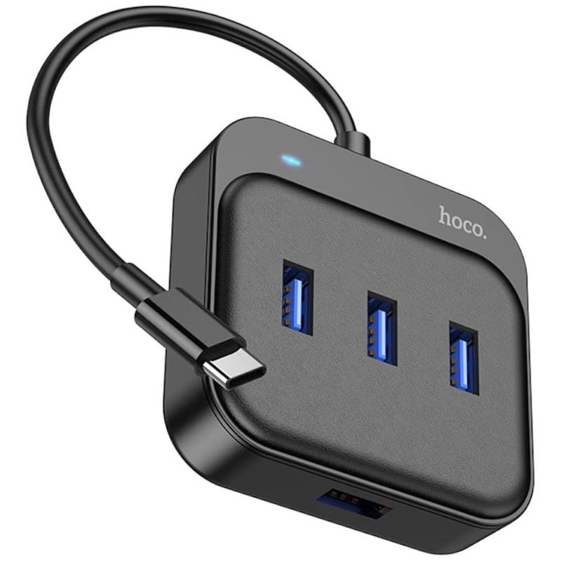 HOCO - Adaptador Multipuertos Hub 4 En 1 Tipo C A 4 Usb 3.0