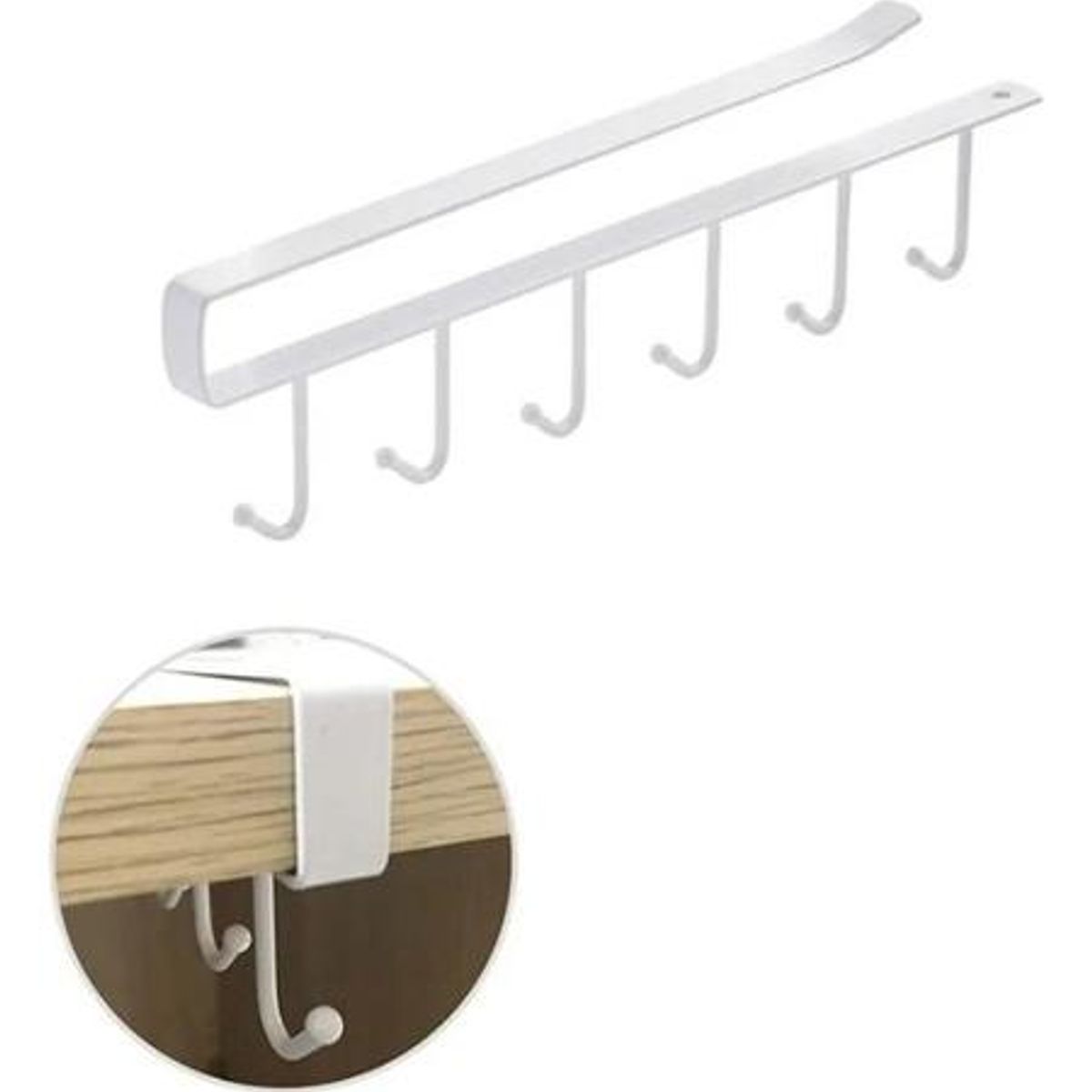 GENERICO - Soporte Organizador Colgante de Tazas para Cocina Blanco