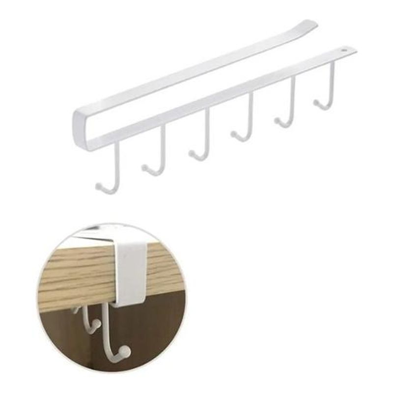 GENERICO - Soporte Organizador Colgante de Tazas para Cocina Blanco