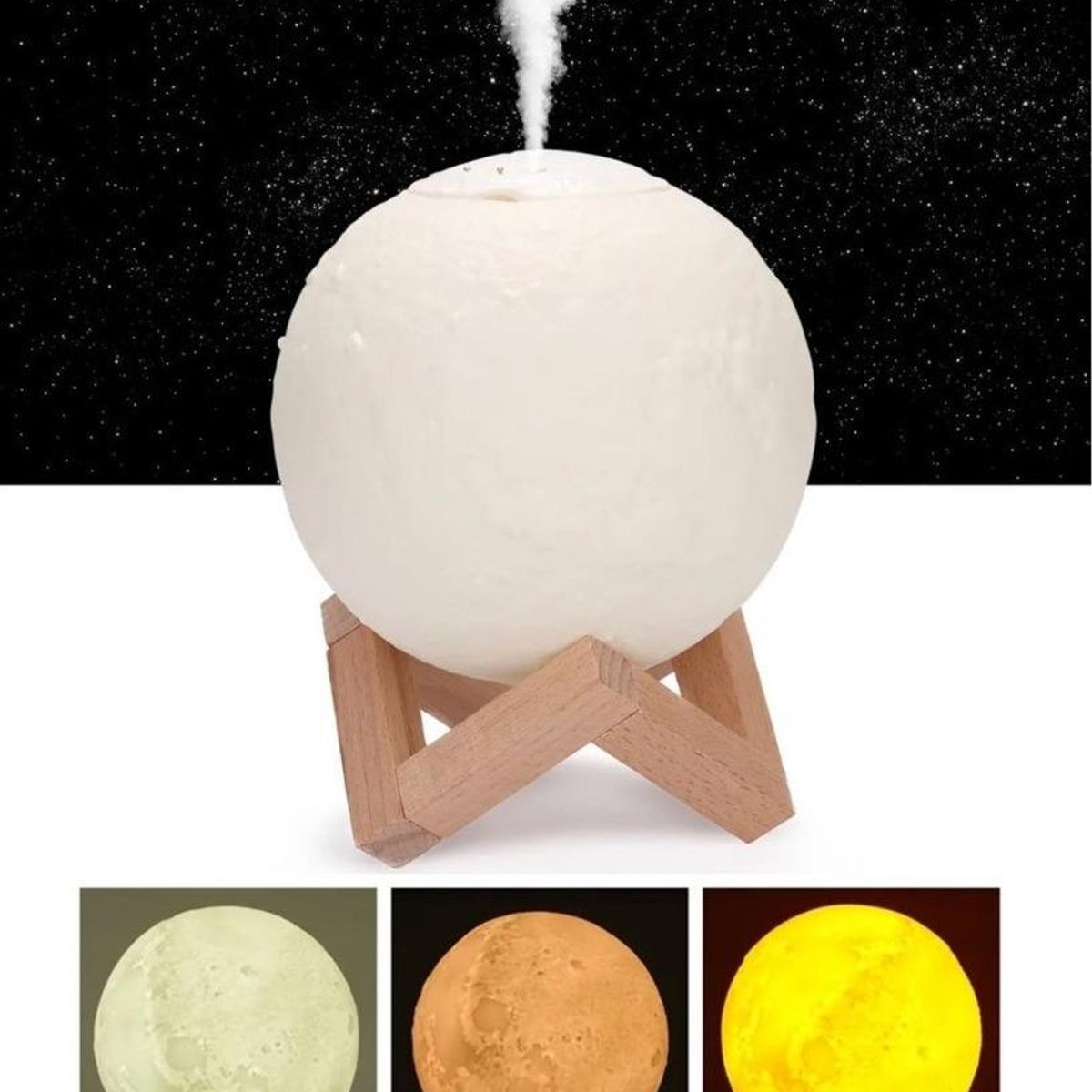 GENERICO - Humidificador Difusor de Aromaterapia 880ml Lámpara Luna 3D