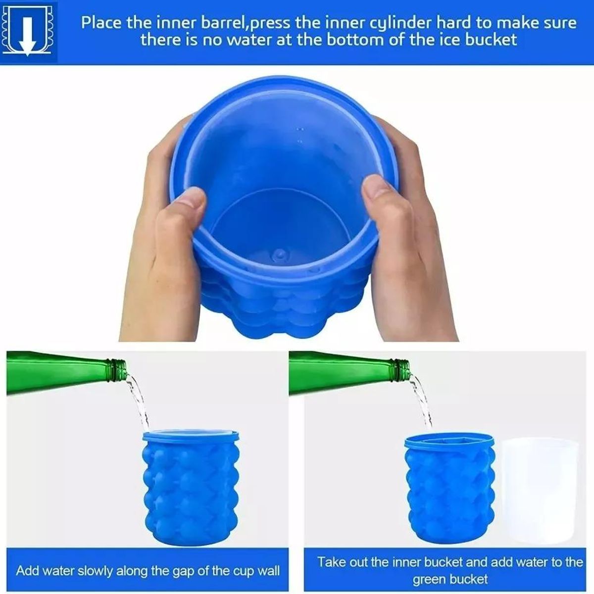 GENERICO - Cubetera de Silicona Portátil para Hielo y Bebidas