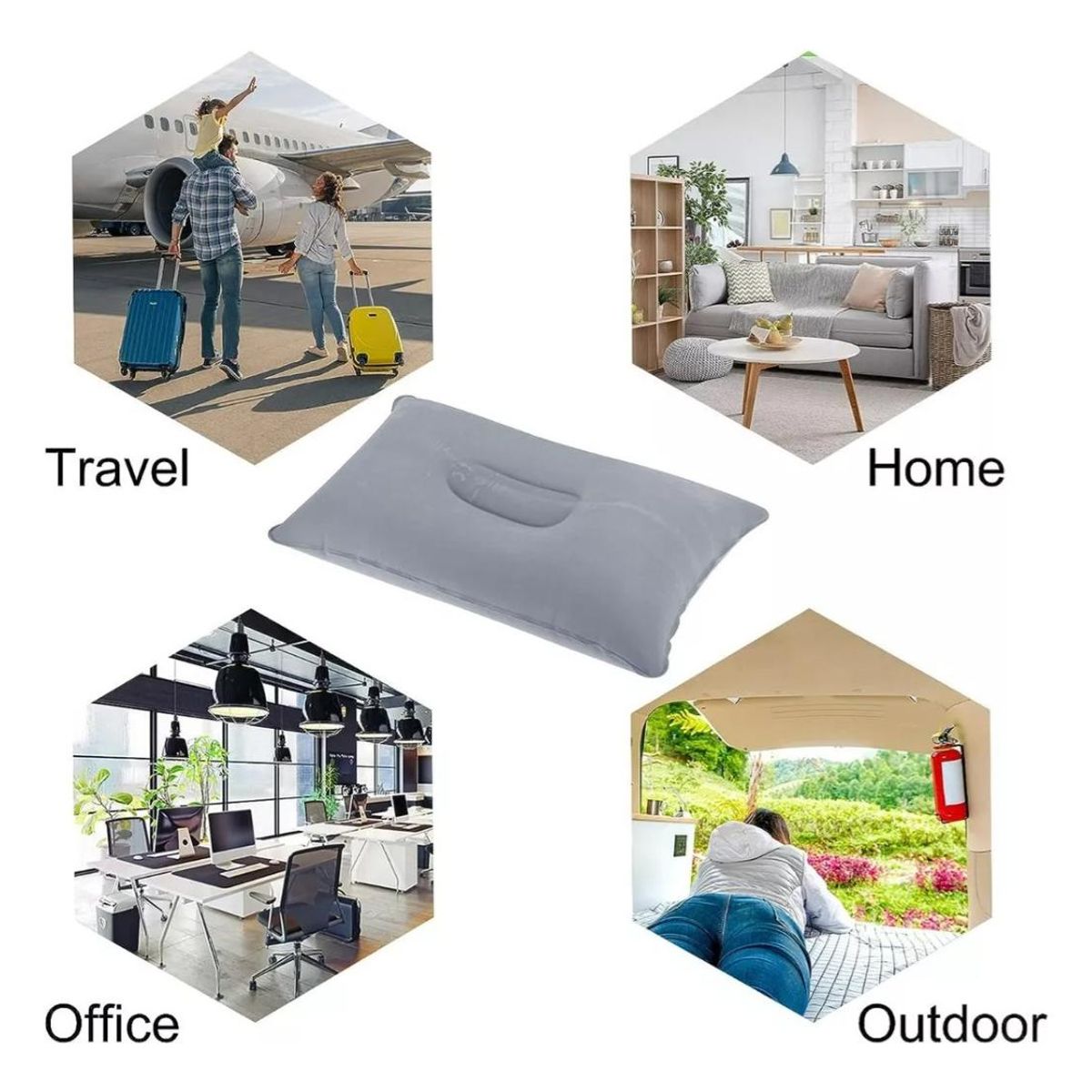 GENERICO - Almohada Inflable Portátil para Viajes y Camping