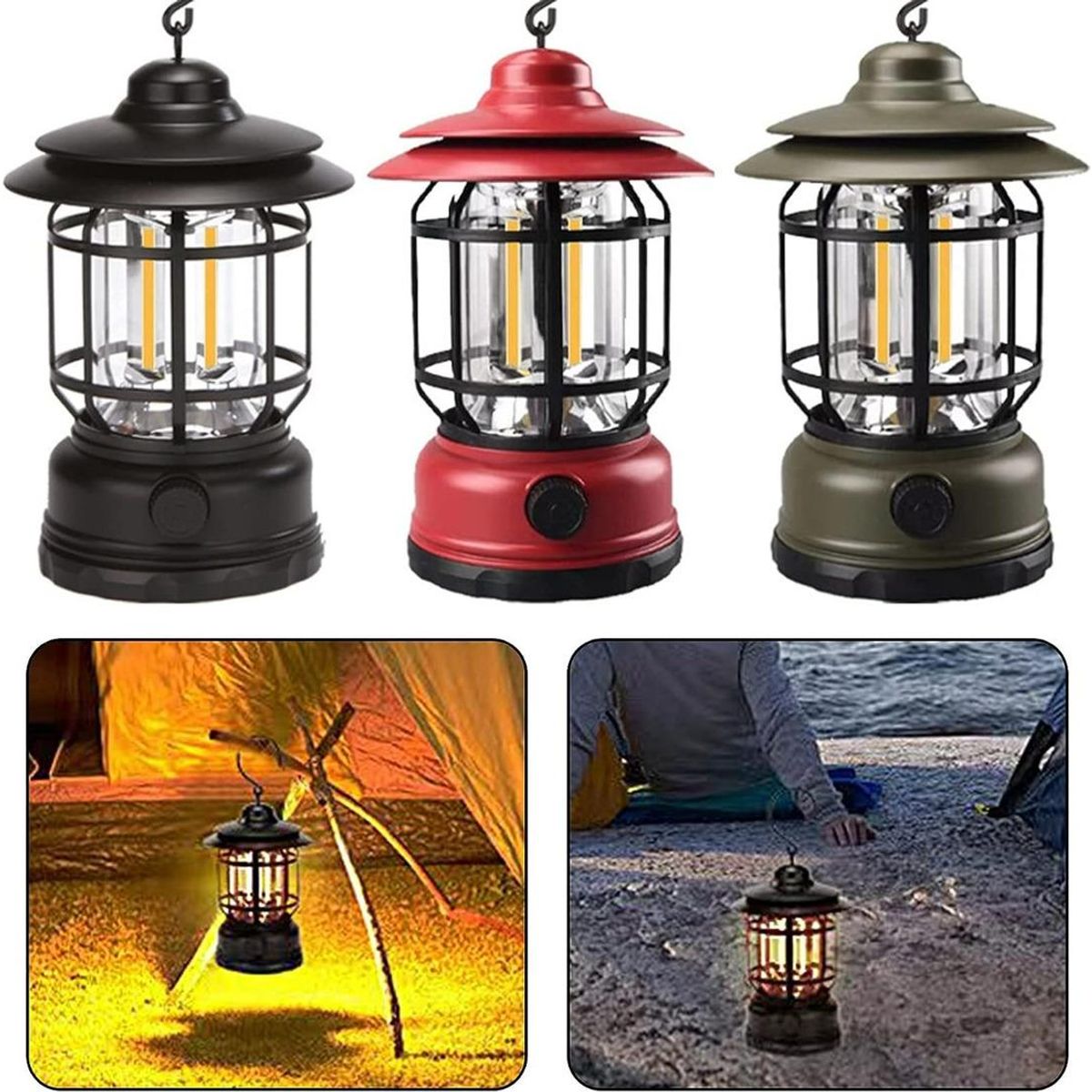 GENERICO - Lámpara de Camping Retro Impermeable para Emergencias