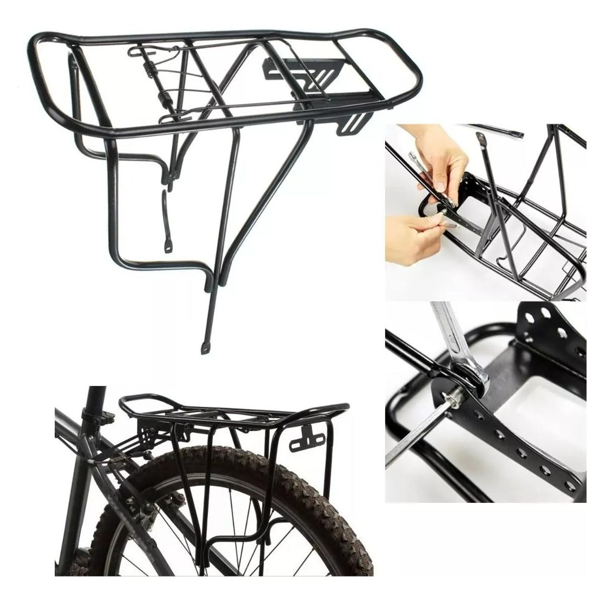 GENERICO - Parrilla de Aluminio Ajustable para Bicicletas MTB