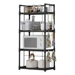 GENERICO - Estante Organizador Multifuncional 4 Niveles Color Negro
