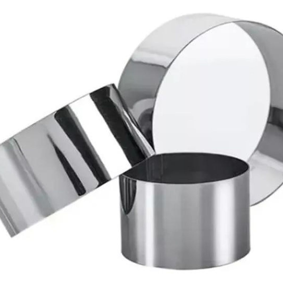 GENERICO - Set de 3 Moldes Redondos para Causa y Mousse en Acero Inoxidable