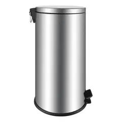 GENERICO - Basurero Pedal Acero Inoxidable 30 L Redondo 44 cm