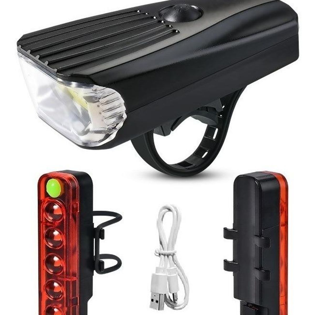 GENERICO - Juego de Luces LED Recargables para Bicicleta con USB