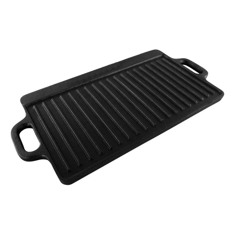 GENERICO - Plancha Churrasquera Reversible de Hierro Fundido 45x22 cm