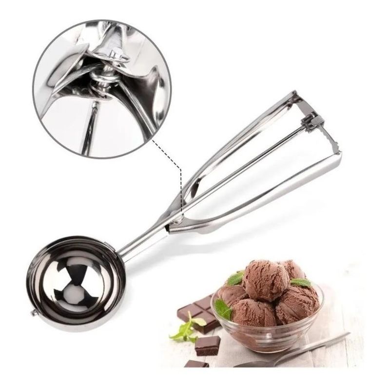 GENERICO - Cuchara para Helado Acero Inoxidable Antiadherente 6 cm