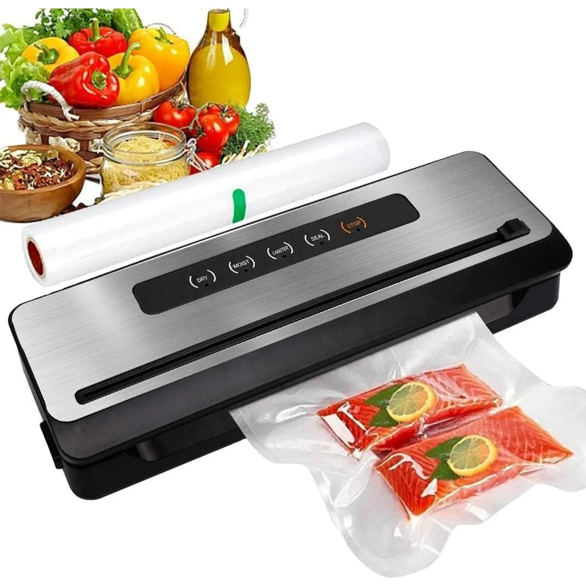GENERICO - Máquina Selladora al Vacío para Alimentos con Cortador Integrado