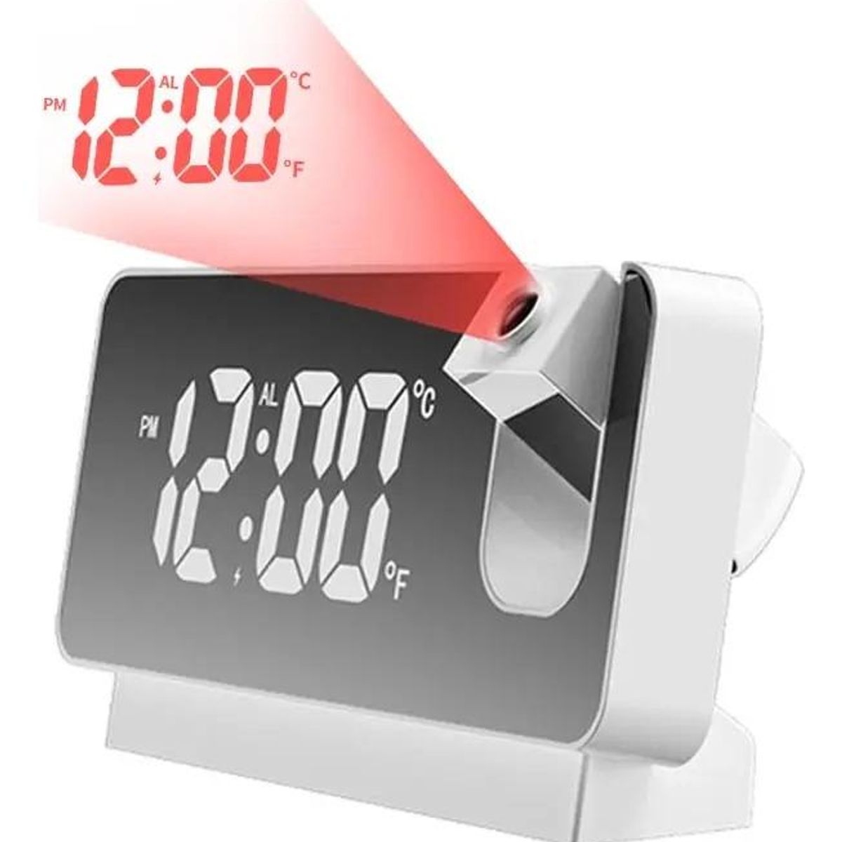 GENERICO - Reloj Despertador Digital con Proyector Blanco