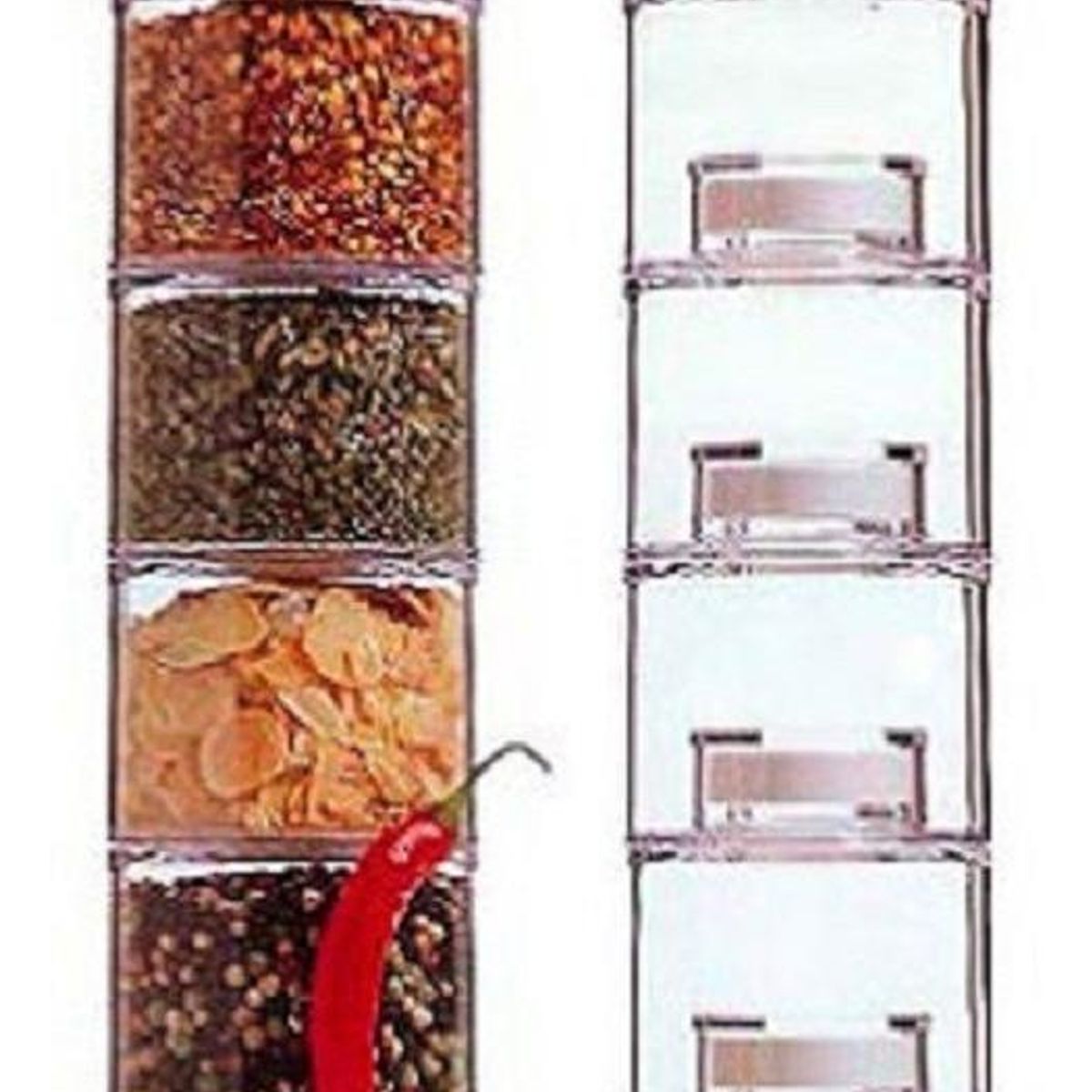 GENERICO - Especiero Modular Torre con 6 Frascos para Condimentos