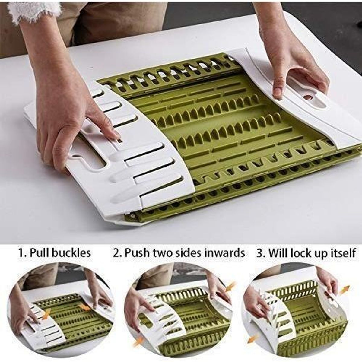 GENERICO - Secador Organizador Plegable para Platos y Utensilios