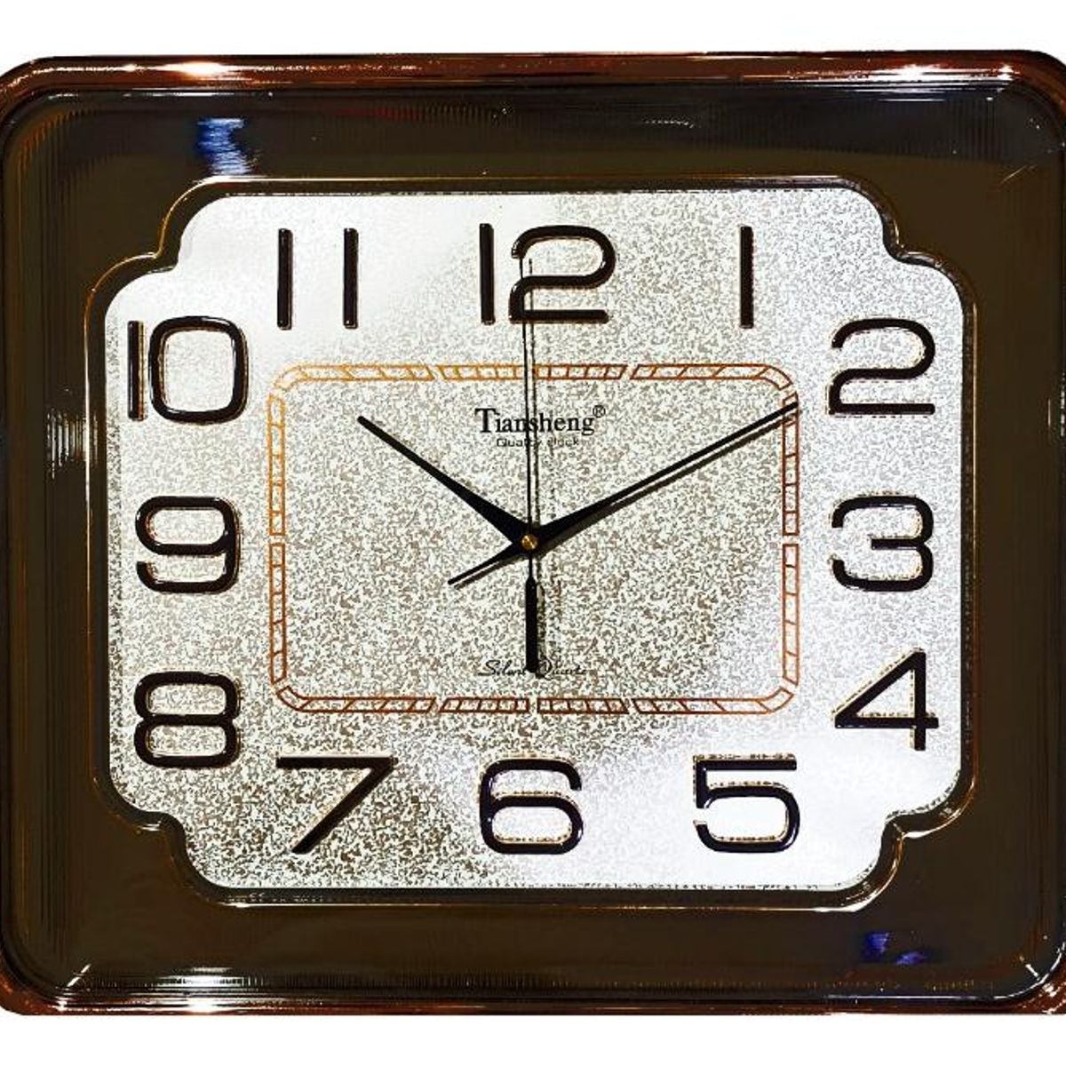 GENERICO - Reloj de Pared Cuadrado 43cm Silencioso Color Dorado