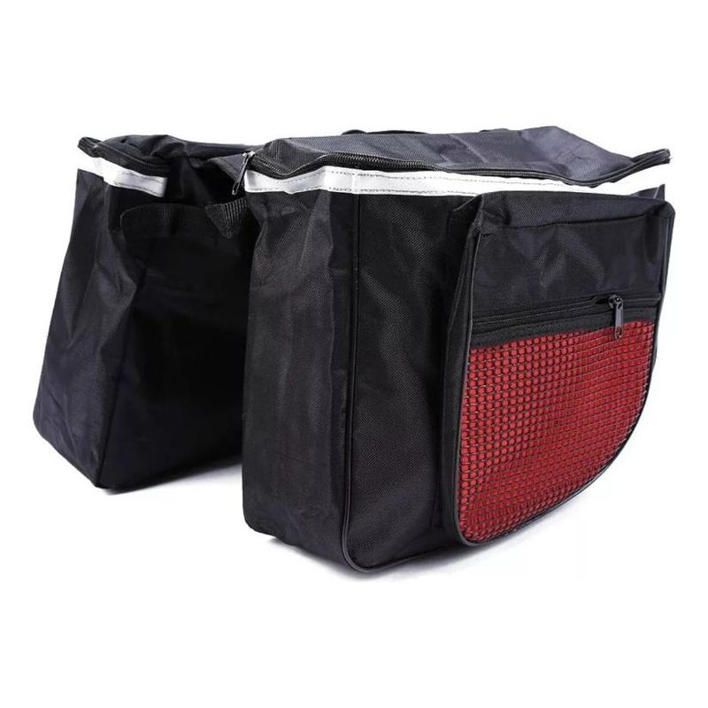 GENERICO - Bolso Alforja Reforzada para Bicicleta con Reflectantes.