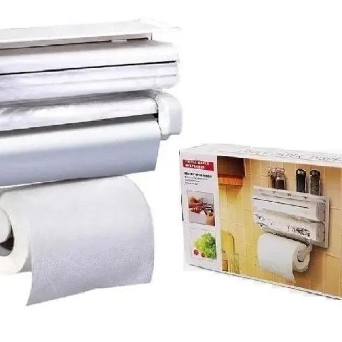 GENERICO - Dispensador Triple de Papel de Cocina con Corte Fácil