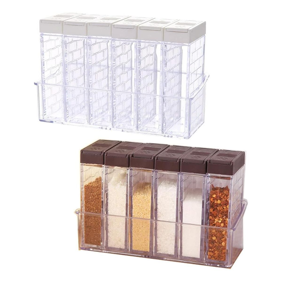 GENERICO - Set de 6 Frascos Especieros Transparentes para Cocina