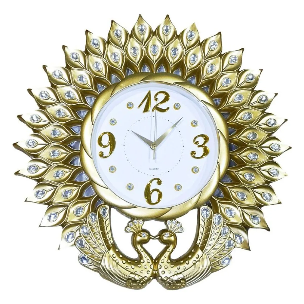 GENERICO - Reloj Mural Redondo Decorativo con Diseño de Pavo Real