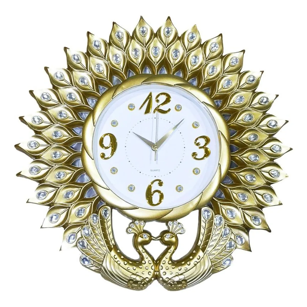 GENERICO - Reloj Mural Redondo Decorativo con Diseño de Pavo Real