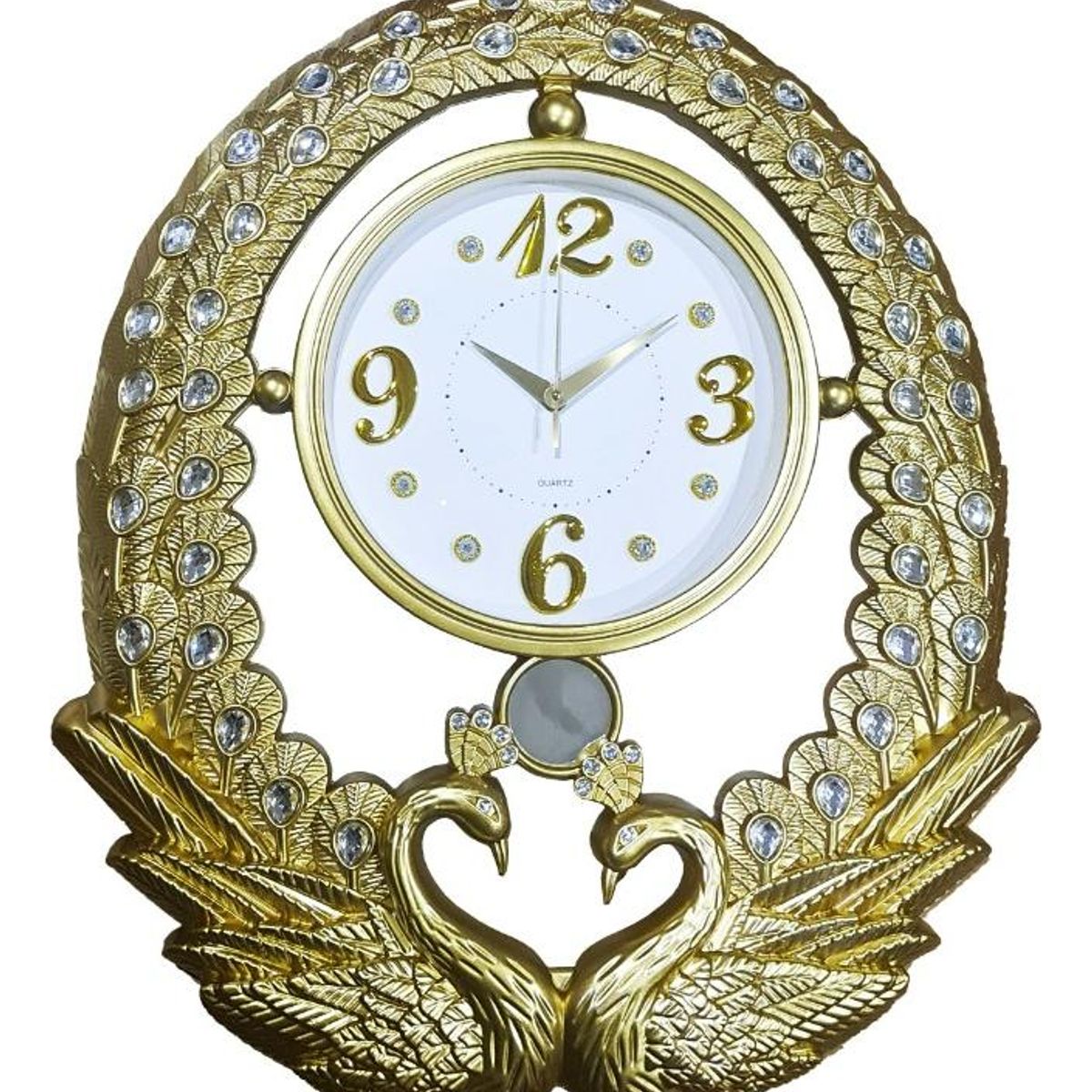 GENERICO - Reloj Mural Grande Silencioso Diseño Pavo Real