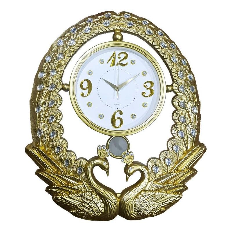 GENERICO - Reloj Mural Grande Silencioso Diseño Pavo Real