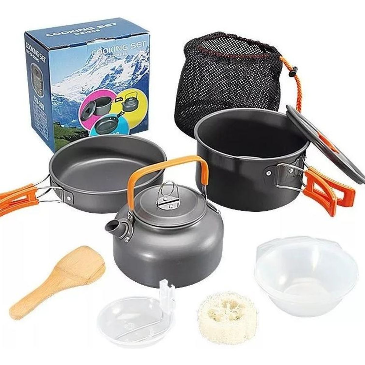 GENERICO - Set de Ollas Plegables para Outdoor Camping - 13 Piezas
