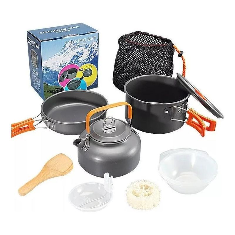 GENERICO - Set de Ollas Plegables para Outdoor Camping - 13 Piezas