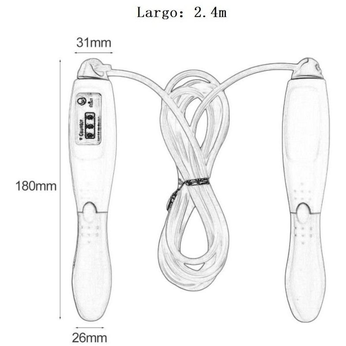 GENERICO - Cuerda para Saltar con Contador Analógico Ajustable