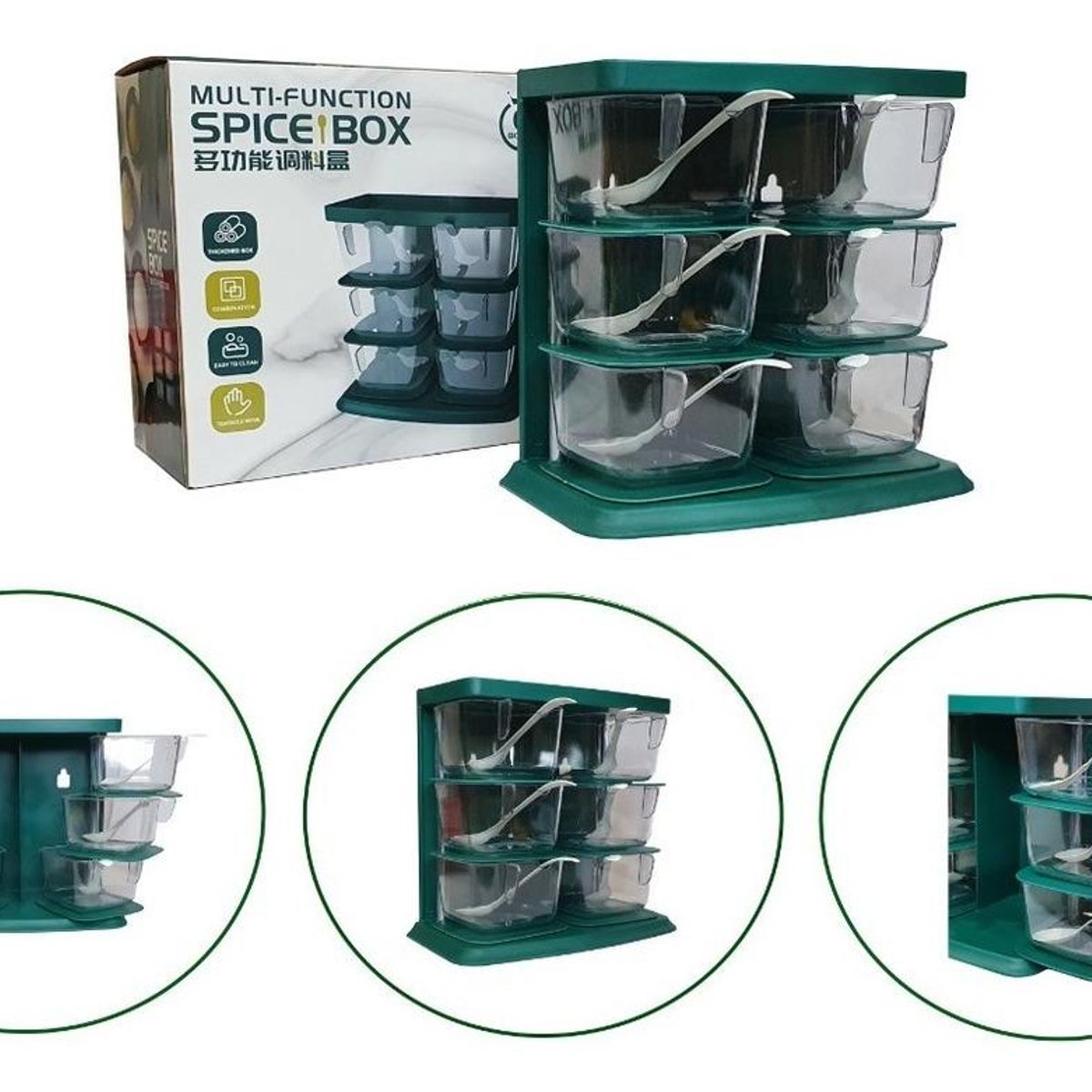 GENERICO - Organizador Modular para Especias en Cocina - Set de 6