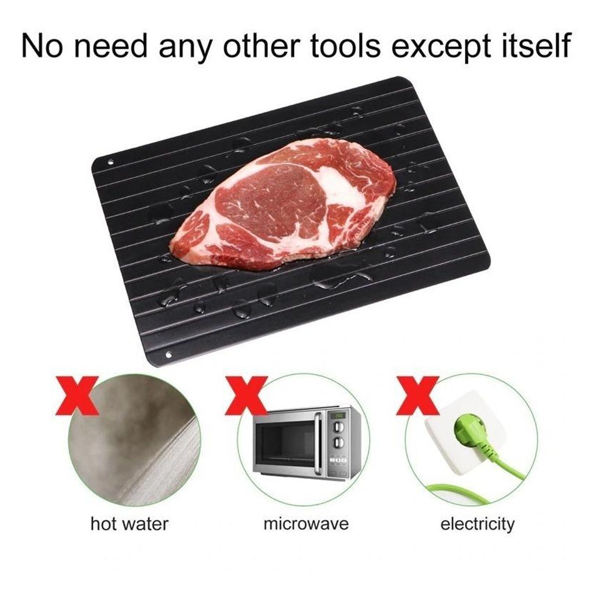 GENERICO - Bandeja Descongeladora Rápida de Aluminio para Carne