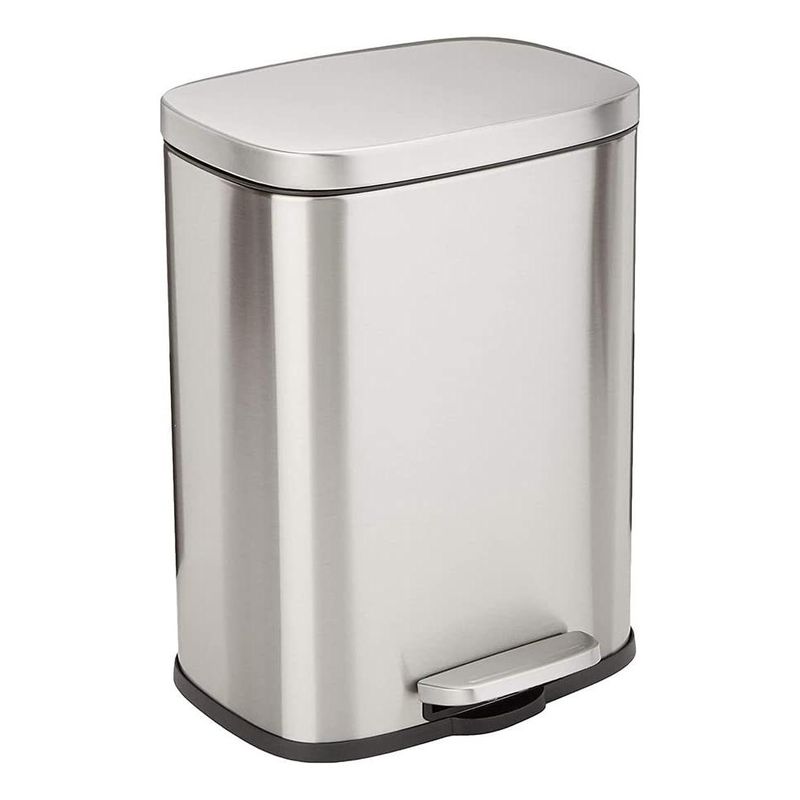 GENERICO - Basurero de Acero Inoxidable de Pedal con Cierre Suave 15 L