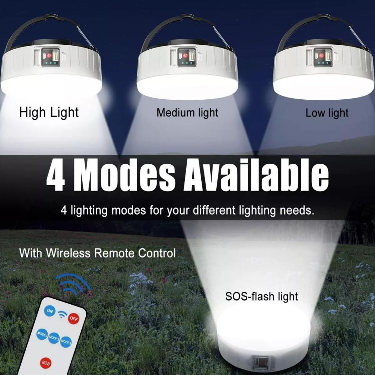 GENERICO - Lámpara Solar Multifuncional USB para Camping y Emergencias