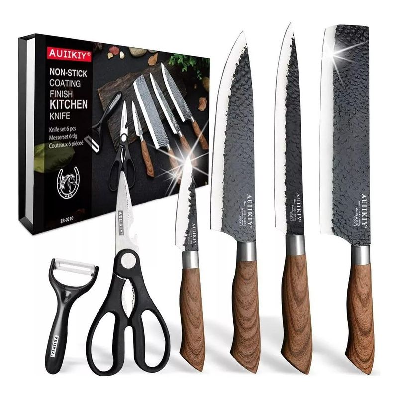 GENERICO - Set de Cuchillos de Cocina de Acero Inoxidable 6 Pcs